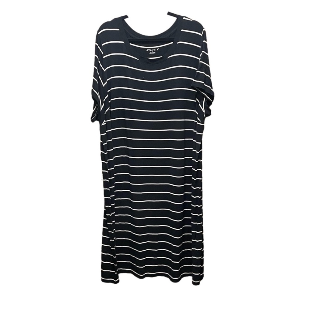 Ava & Viv Striped T-shirt Dress 4X